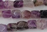 CNG817 15.5 inches 9*12mm faceted nuggets fluorite beads