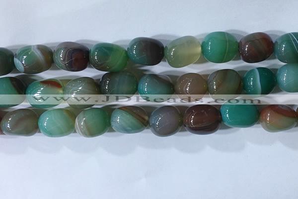 CNG8192 15.5 inches 10*14mm nuggets striped agate beads wholesale