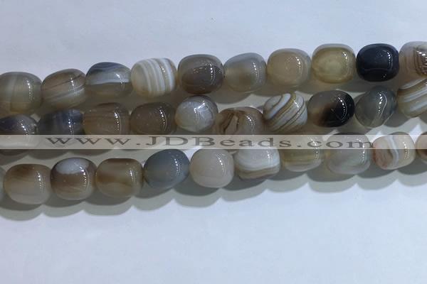 CNG8194 15.5 inches 10*14mm nuggets striped agate beads wholesale