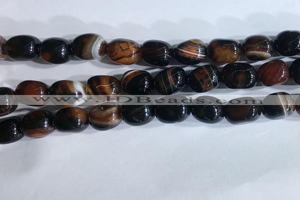 CNG8279 15.5 inches 13*18mm nuggets striped agate beads wholesale