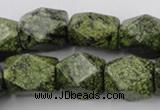 CNG835 15.5 inches 13*18mm faceted nuggets green lace gemstone beads