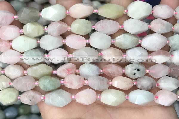 CNG8516 15.5 inches 8*12mm - 10*15mm faceted nuggets morganite beads