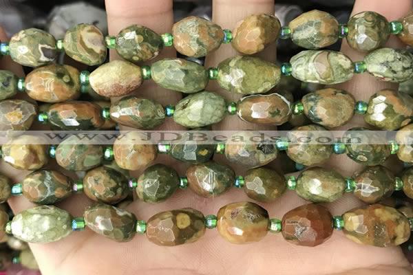 CNG8539 15.5 inches 8*10mm - 9*13mm faceted nuggets rhyolite beads