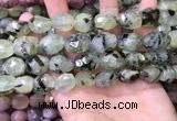 CNG8567 12*16mm - 15*20mm faceted nuggets green rutilated quartz beads