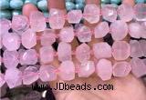 CNG8590 12*16mm - 13*18mm faceted nuggets rose quartz beads