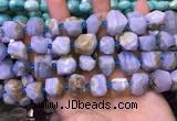 CNG8599 12*16mm - 13*18mm faceted nuggets blue lace agate beads