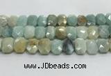 CNG8618 10*13mm - 12*16mm faceted freeform amazonite beads