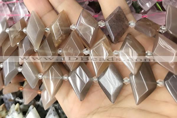 CNG8637 13*20mm - 15*25mm faceted freeform moonstone beads