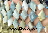 CNG8644 13*20mm - 15*25mm faceted freeform amazonite beads