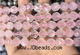 CNG8692 15.5 inches 10mm faceted nuggets rose quartz beads