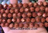 CNG8768 15.5 inches 10mm faceted nuggets goldstone beads wholesale