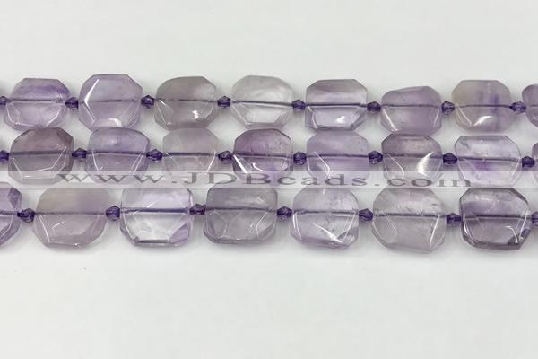 CNG8800 15.5 inches 16mm - 20mm faceted freeform amethyst beads