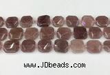 CNG8803 15.5 inches 16mm - 20mm faceted freeform strawberry quartz beads