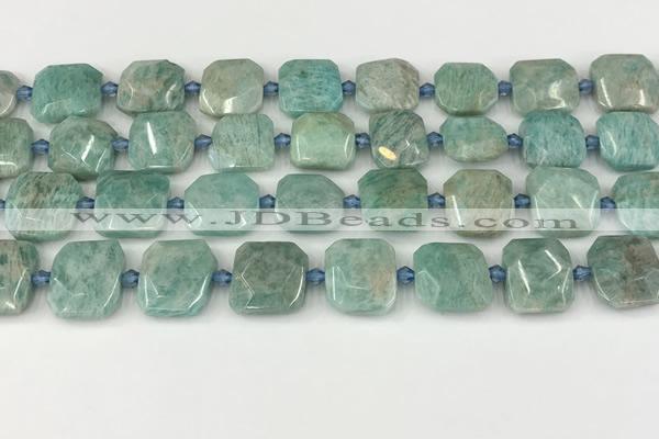 CNG8817 15.5 inches 16mm - 20mm faceted freeform amazonite beads