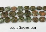 CNG8822 15.5 inches 16mm - 20mm faceted freeform rhyolite beads