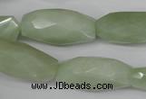 CNG885 15.5 inches 14*32mm faceted rice New jade nugget beads