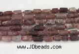 CNG8853 8*12mm - 10*16mm nuggets matte strawberry quartz beads