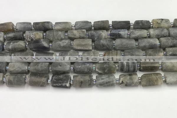 CNG8862 15.5 inches 8*12mm - 10*16mm nuggets matte labradorite beads