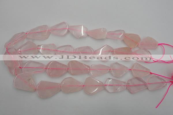 CNG888 15.5 inches 18*22mm – 25*30mm freeform rose quartz beads