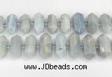 CNG8913 15.5 inches 10*25mm - 15*30mm faceted nuggets aquamarine beads