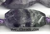 CNG8943 15*30mm - 16*38mm faceted nuggets fluorite beads