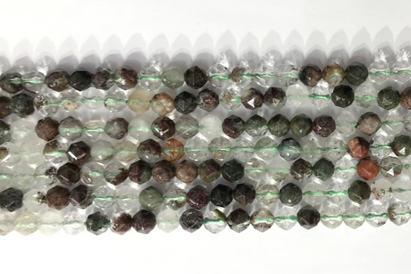 CNG9073 15.5 inches 6mm faceted nuggets ghost crystal  gemstone beads