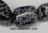 CNG91 15.5 inches 14*16mm - 20*30mm nuggets snowflake obsidian beads