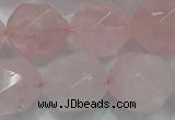 CNG924 15 inches 18mm faceted nuggets rose quartz beads