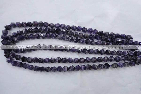 CNG928 15 inches 8mm faceted nuggets amethyst gemstone beads