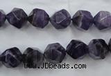 CNG929 15 inches 10mm faceted nuggets amethyst gemstone beads