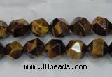 CNG937 15 inches 10mm faceted nuggets yellow tiger eye beads