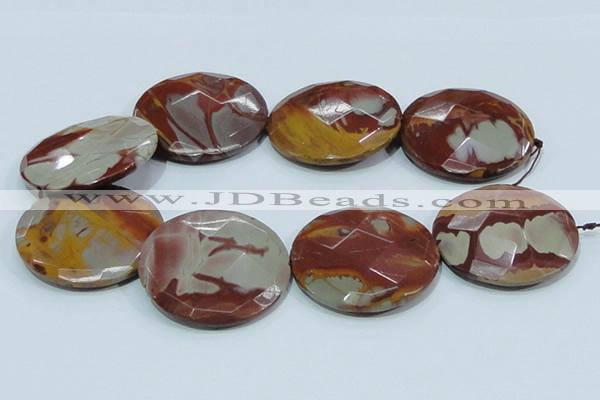 CNJ03 15.5 inches 50mm faceted coin natural noreena jasper beads