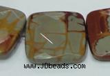 CNJ17 15.5 inches 30*30mm faceted square natural noreena jasper beads