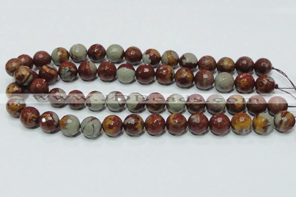 CNJ18 15.5 inches 14mm faceted round natural noreena jasper beads