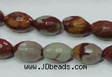 CNJ28 15.5 inches 10*14mm faceted rice natural noreena jasper beads