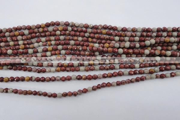 CNJ35 15.5 inches 4mm faceted round noreena jasper beads