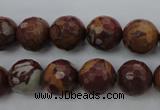 CNJ38 15.5 inches 12mm faceted round noreena jasper beads wholesale