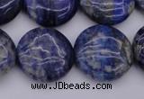 CNL1109 15.5 inches 18mm flat round lapis lazuli gemstone beads