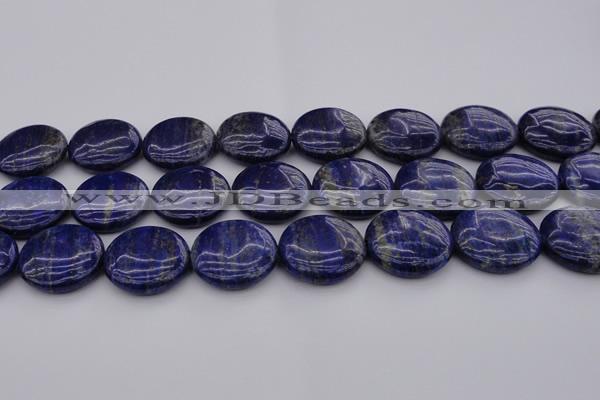 CNL1111 15.5 inches 25mm flat round lapis lazuli gemstone beads