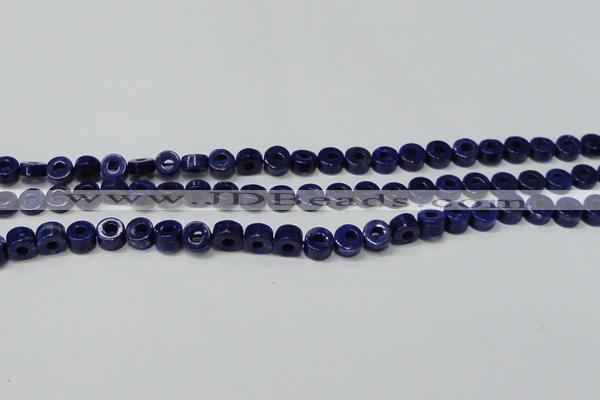 CNL1307 15.5 inches 8mm donut natural lapis lazuli beads