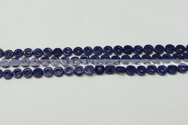 CNL1308 15.5 inches 10mm donut natural lapis lazuli beads