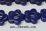 CNL1311 15.5 inches 18mm carved flower natural lapis lazuli beads