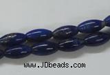 CNL235 15.5 inches 6*12mm rice natural lapis lazuli beads wholesale