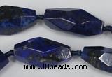 CNL443 15.5 inches 13*30mm faceted nuggets natural lapis lazuli beads