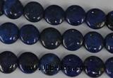 CNL451 15.5 inches 10mm flat round natural lapis lazuli beads