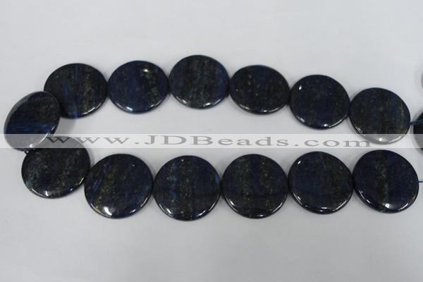 CNL459 15.5 inches 30mm flat round natural lapis lazuli beads