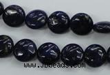 CNL923 15.5 inches 10mm flat round natural lapis lazuli gemstone beads