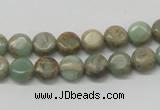 CNS08 16 inches 8mm flat round natural serpentine jasper beads