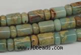 CNS136 5*8mm rondelle & 8*12mm tube natural serpentine jasper beads