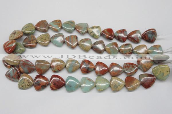 CNS185 15.5 inches 20*20mm triangle natural serpentine jasper beads